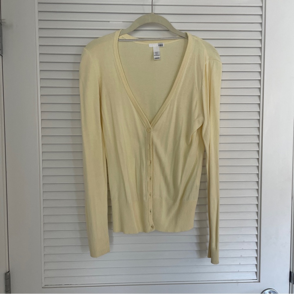 Yellow V-Neck Cardigan